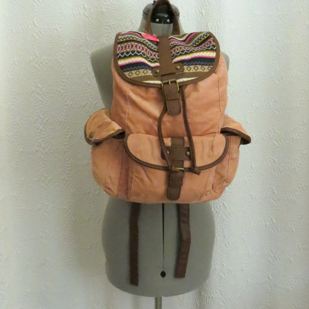 Candies Corduroy Aztec Southwestern  Style Backpack New